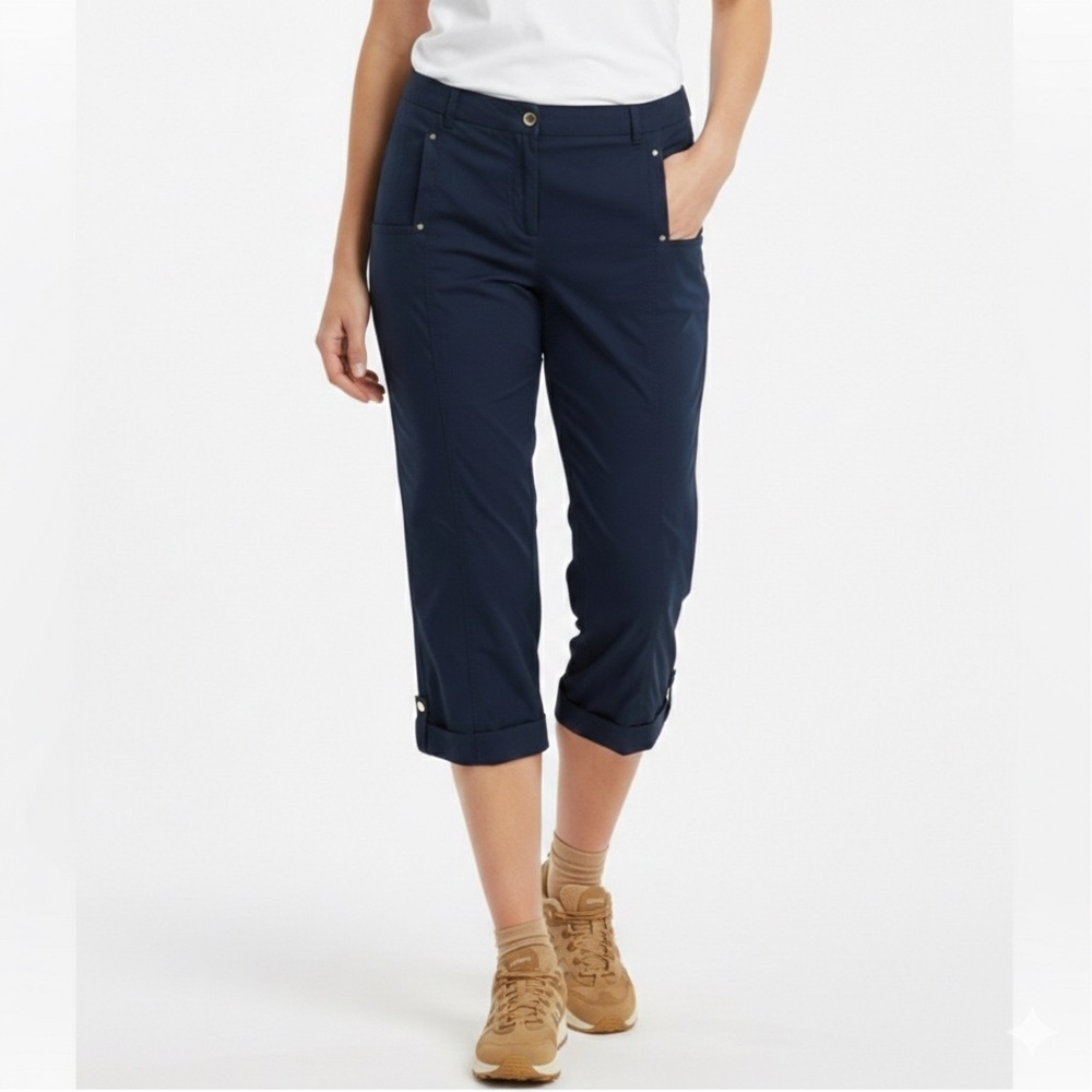 Chico's Navy Cropped Ankle Pants